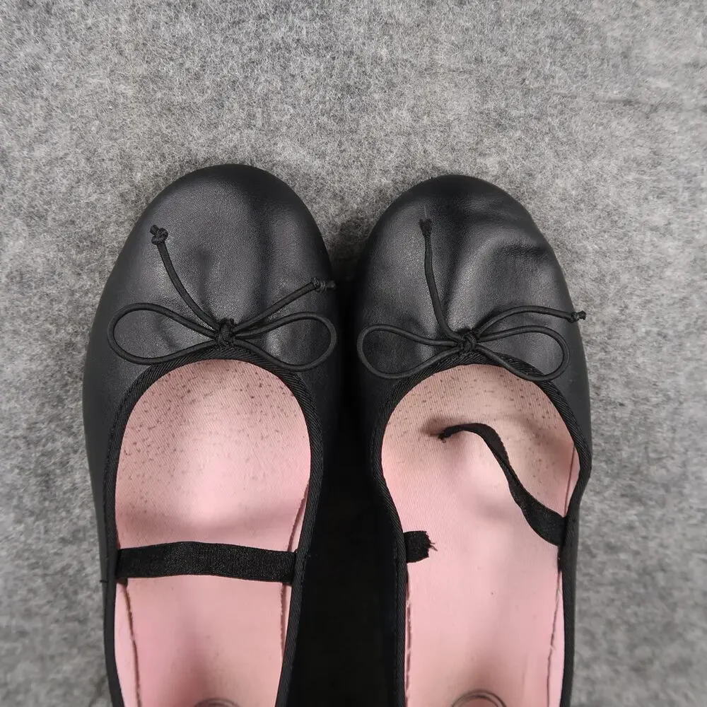 Wonder Nation Shoes Kids 5 Ballet Flats Girls Slip On Black Bow Casual Dress